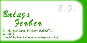 balazs ferber business card